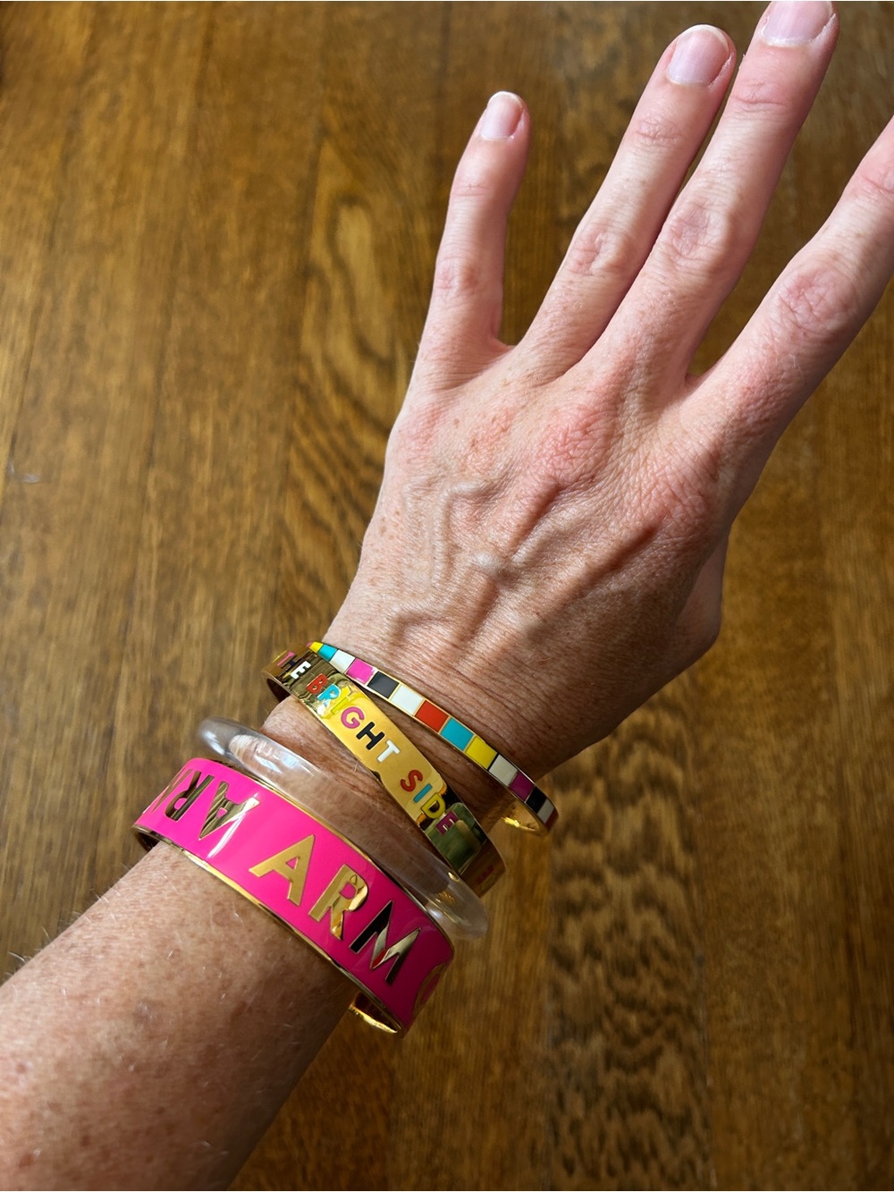 kate spade Multi-Color and Bright Pink Enamel Bangle Set of 4 bracelets